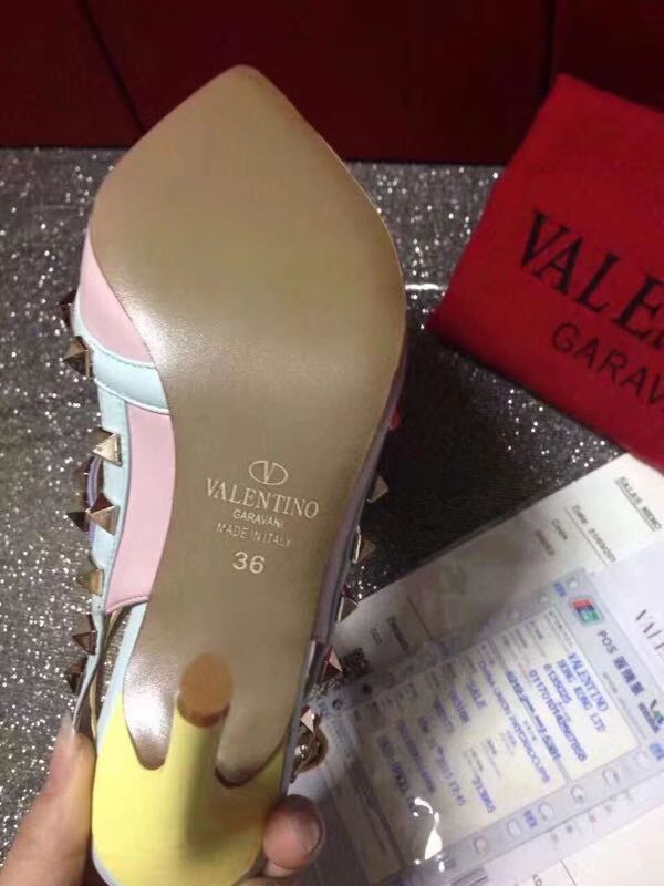Valentino Leather Sandal Shoes V80662 Pink