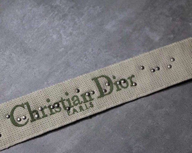 Dior BROWN CANVAS STRAP 03566 GREEN