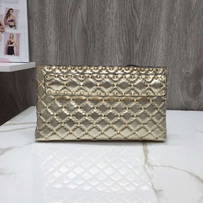 VALENTINO leather clutch 0125 gold