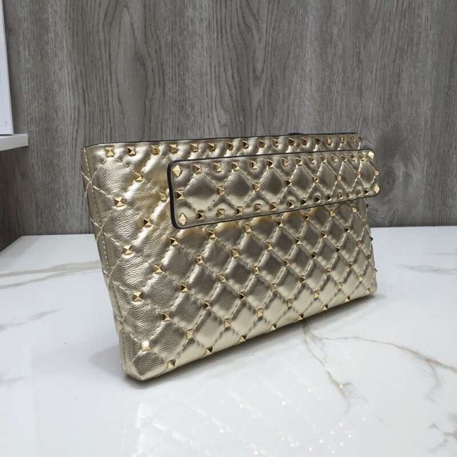 VALENTINO leather clutch 0125 gold