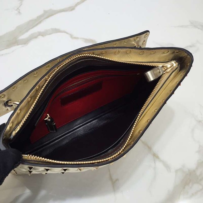 VALENTINO leather clutch 0125 gold