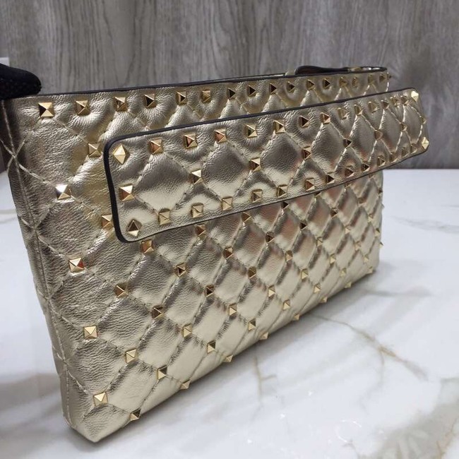 VALENTINO leather clutch 0125 gold