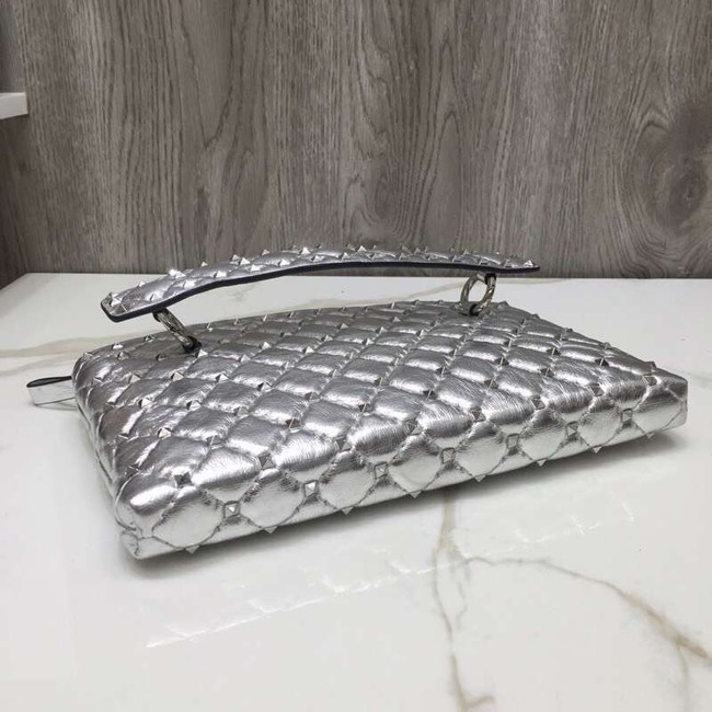 VALENTINO leather clutch 0125 silver