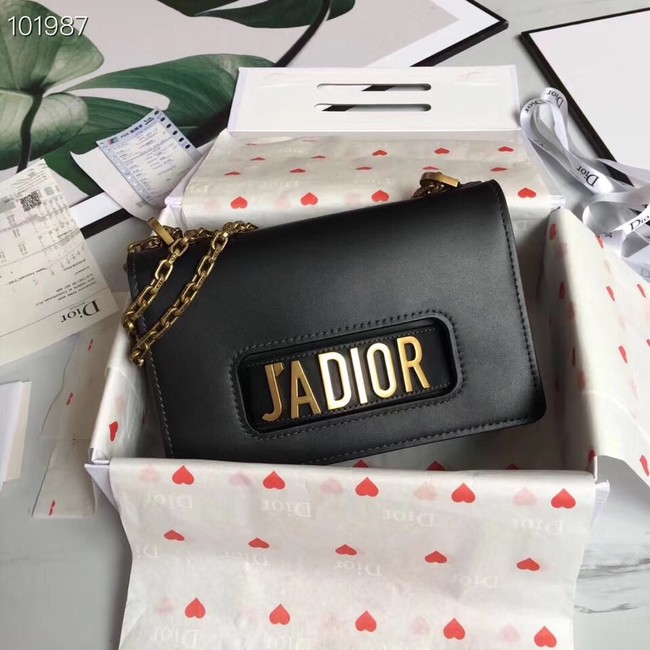 Dior Jadior Flap Bag with Chain Calfskin M9000C black