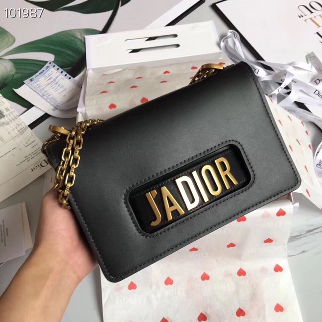 Dior Jadior Flap Bag with Chain Calfskin M9000C black