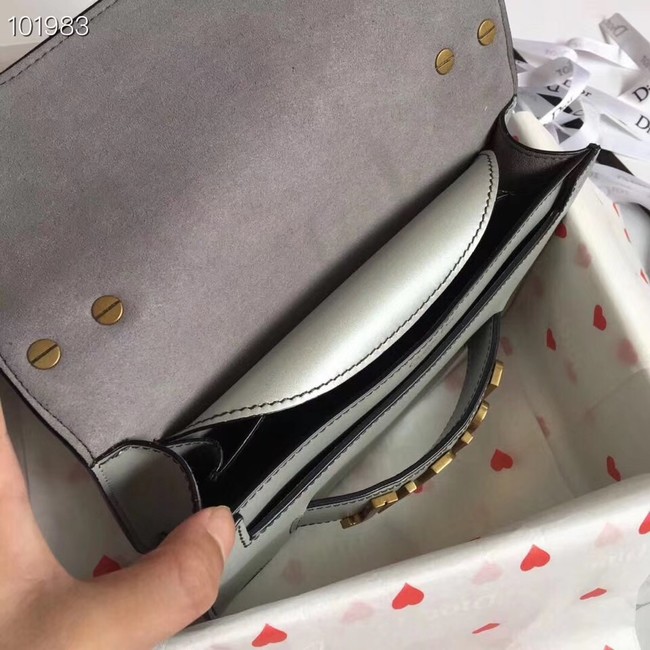 Dior Jadior Flap Bag with Chain Calfskin M9000C silver