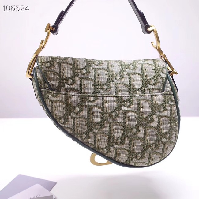 Dior SADDLE BAG CANVAS M0446 green