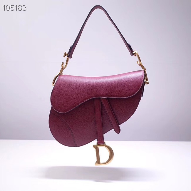 Dior SADDLE-TAS VAN KALFSLEER M0446CW Wine