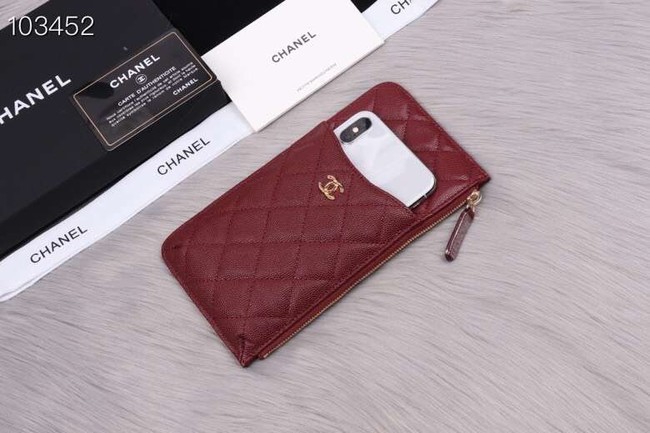 Chanel classic pouch Grained Calfskin& Gold-Tone Metal A84402 Burgundy
