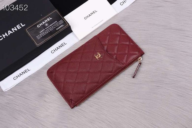 Chanel classic pouch Grained Calfskin& Gold-Tone Metal A84402 Burgundy