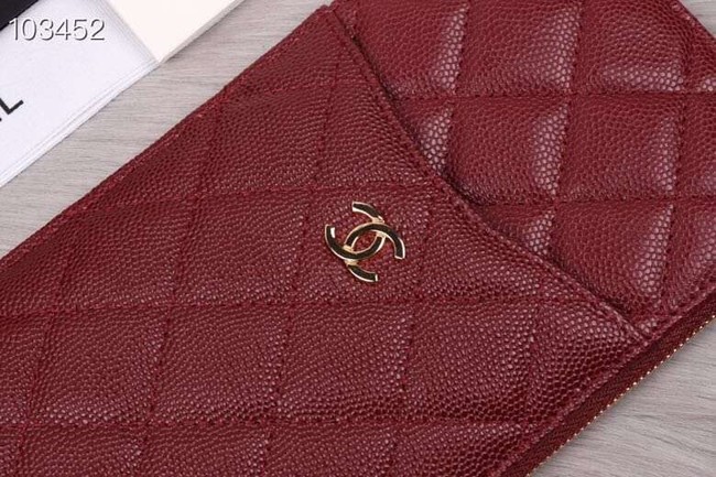 Chanel classic pouch Grained Calfskin& Gold-Tone Metal A84402 Burgundy