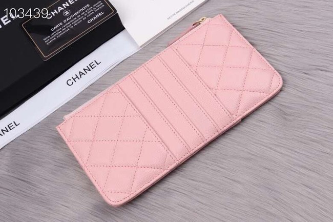 Chanel classic pouch Grained Calfskin& Gold-Tone Metal A84402 pink