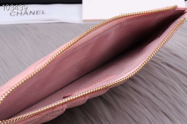 Chanel classic pouch Grained Calfskin& Gold-Tone Metal A84402 pink