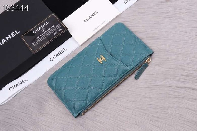 Chanel classic pouch Grained Calfskin& Gold-Tone Metal A84402 sky blue
