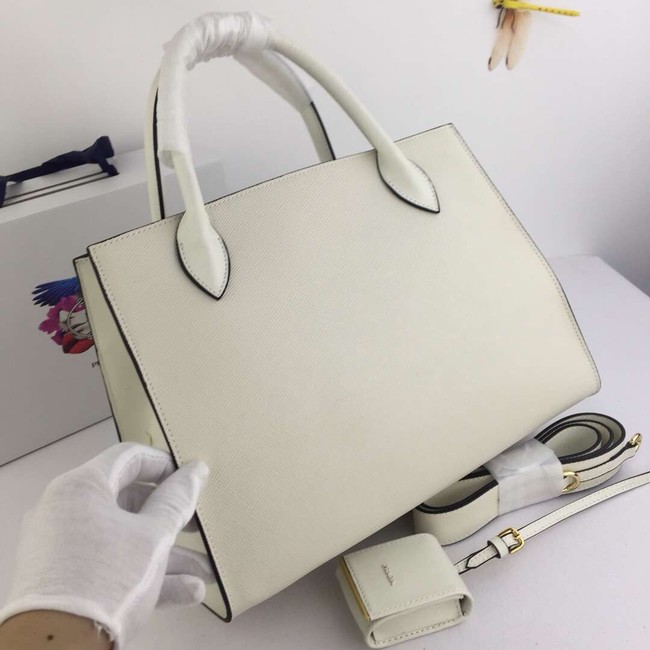 Prada Calfskin Leather Shoulder Bag 1BA155-1 cream