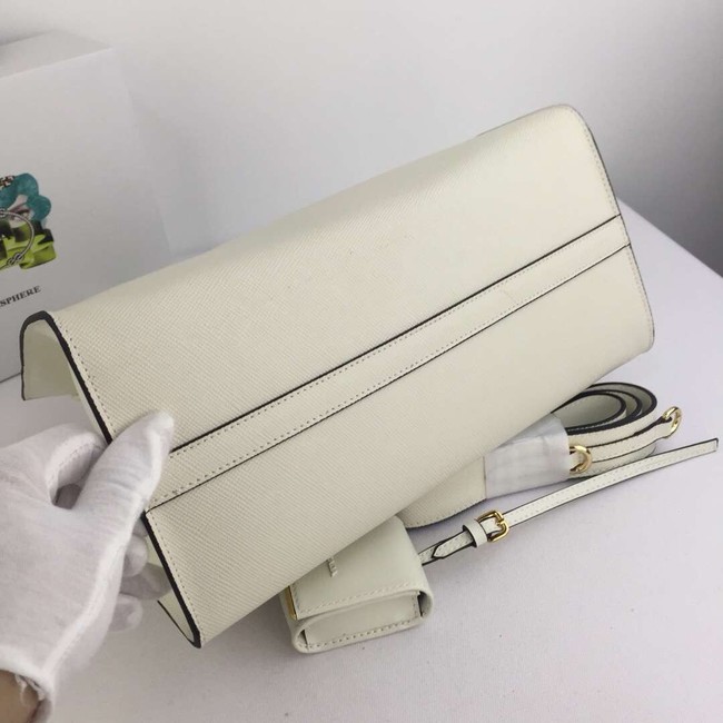 Prada Calfskin Leather Shoulder Bag 1BA155-1 cream