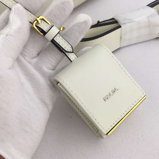 Prada Calfskin Leather Shoulder Bag 1BA155-1 cream