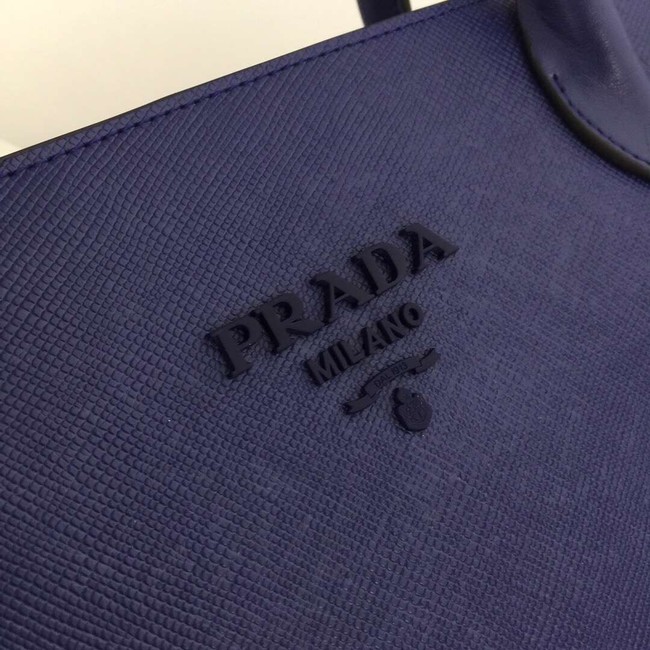 Prada Calfskin Leather Shoulder Bag 1BA155-1 dark blue