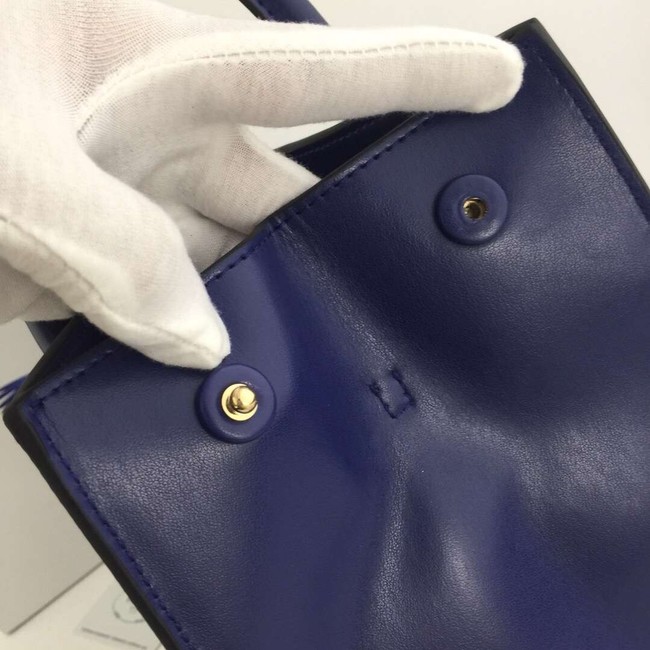 Prada Calfskin Leather Shoulder Bag 1BA155-1 dark blue