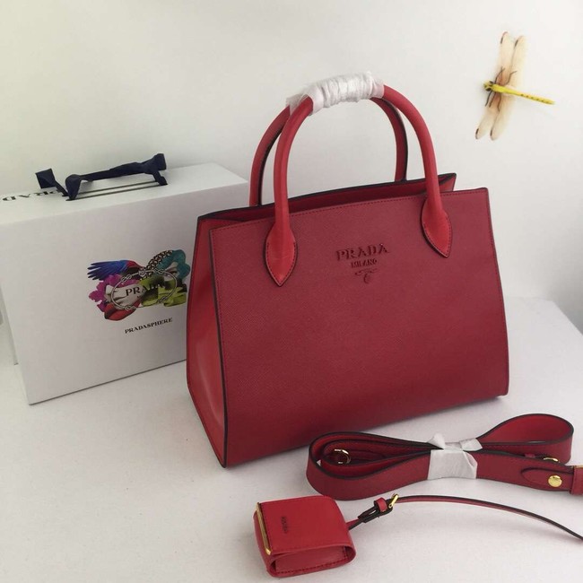 Prada Calfskin Leather Shoulder Bag 1BA155-1 red
