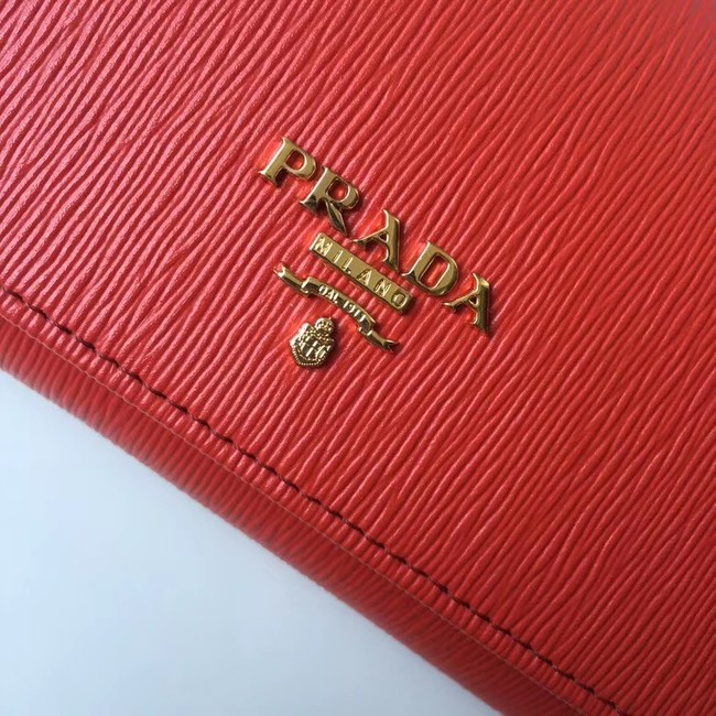Prada Calfskin Leather Shoulder Bag 1BP290 red