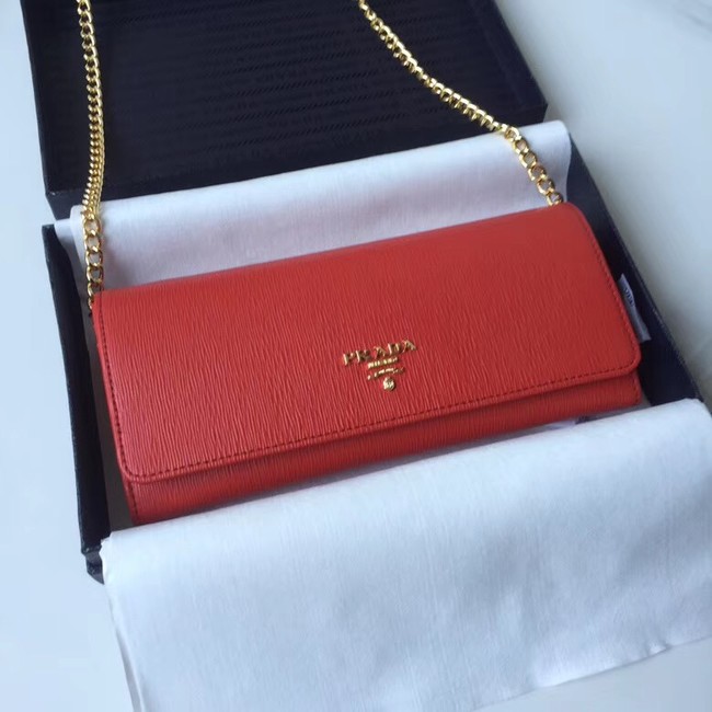 Prada Calfskin Leather Shoulder Bag 1BP290 red