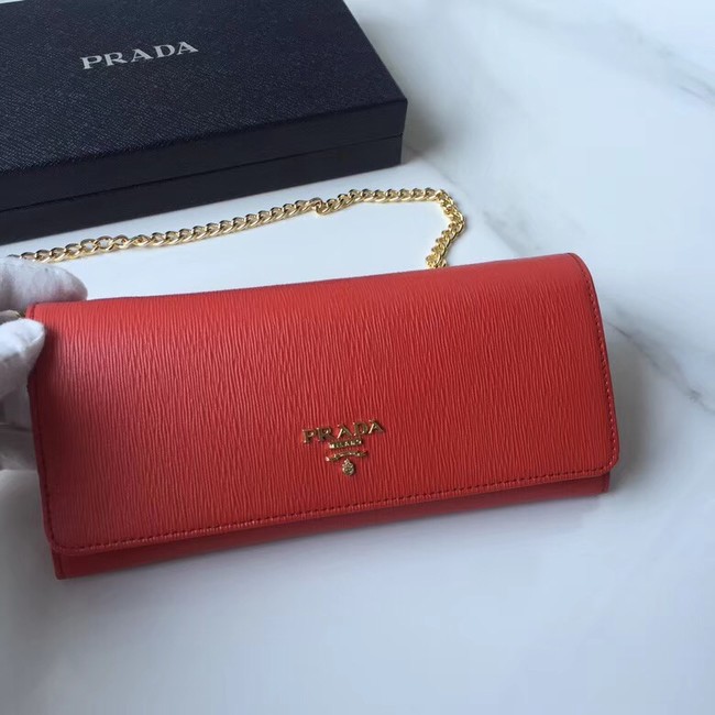 Prada Calfskin Leather Shoulder Bag 1BP290 red