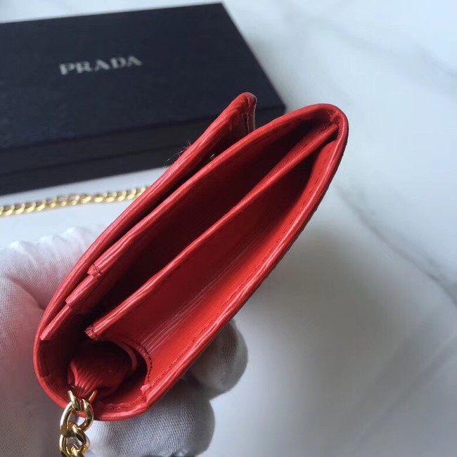 Prada Calfskin Leather Shoulder Bag 1BP290 red