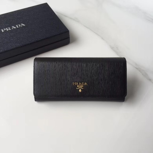 Prada Leather Wallet 1MH132 black