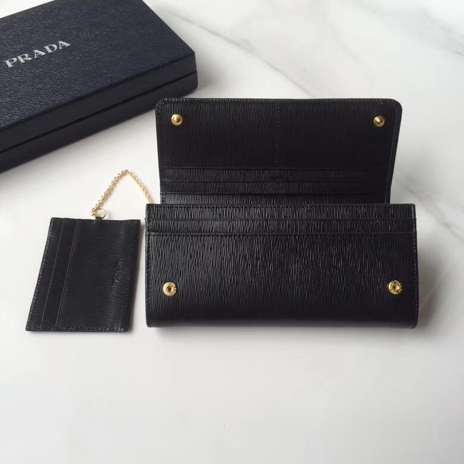 Prada Leather Wallet 1MH132 black