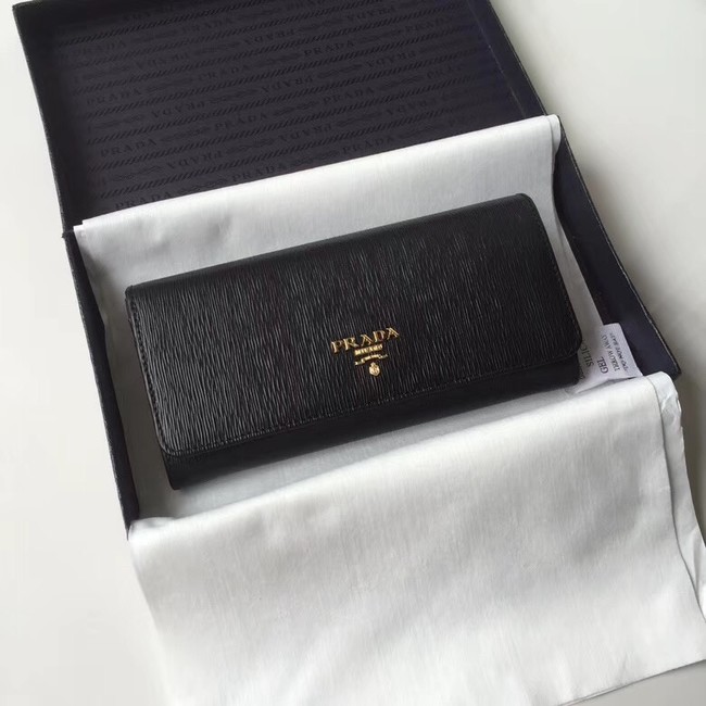 Prada Leather Wallet 1MH132 black