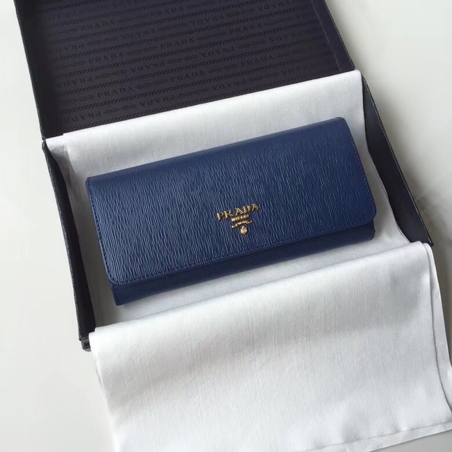 Prada Leather Wallet 1MH132 blue