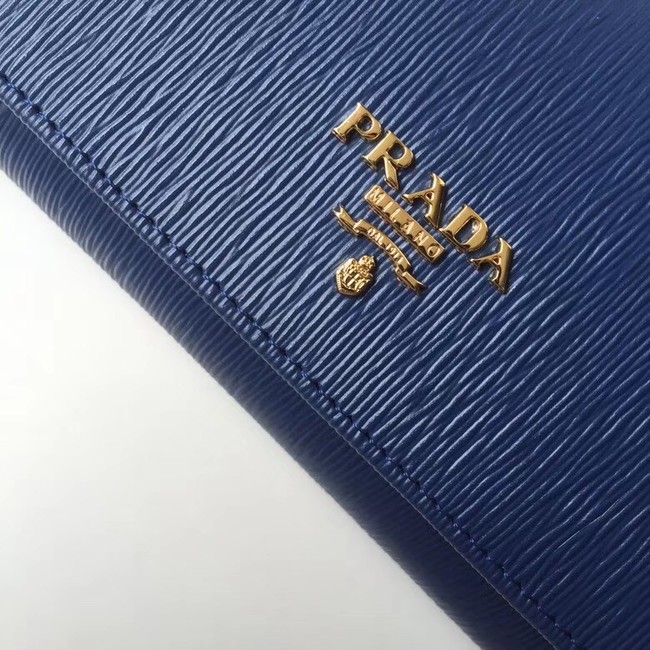 Prada Leather Wallet 1MH132 blue