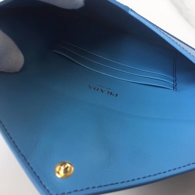 Prada Saffiano leather document holder 1MF175 blue