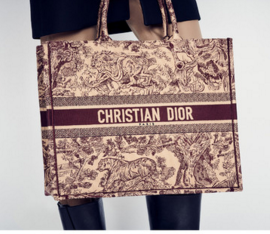 DIOR BOOK TOTE BAG TOILE DE JOUY M1286ZT Oxblood red