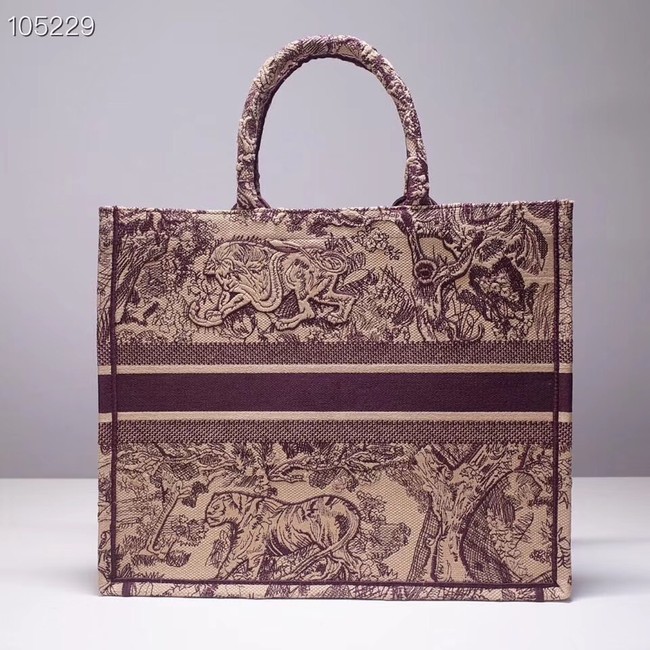 DIOR BOOK TOTE BAG TOILE DE JOUY M1286ZT Oxblood red