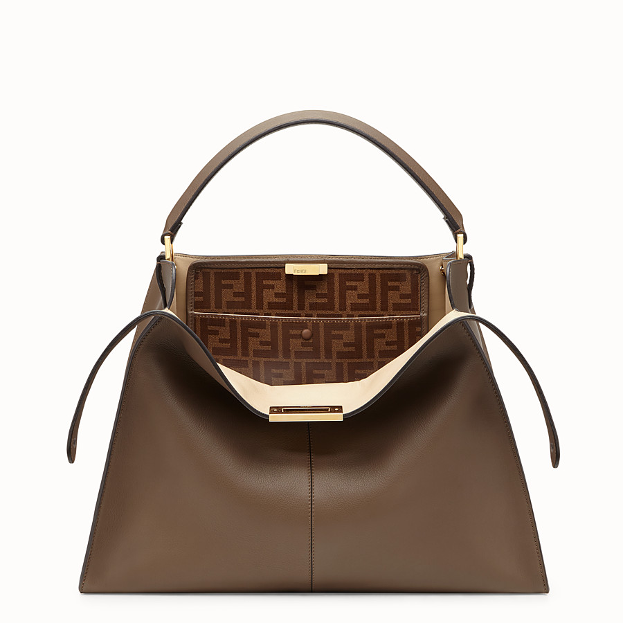 Fendi PEEKABOO X-LITE Brown leather bag 8BN304A