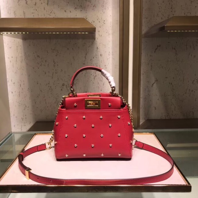 Fendi PEEKABOO XS red leather mini-bag 8BN309A