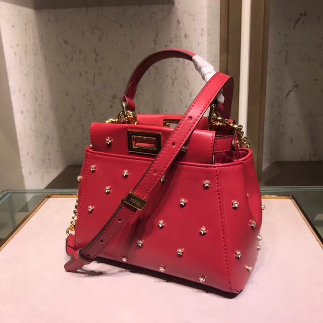 Fendi PEEKABOO XS red leather mini-bag 8BN309A
