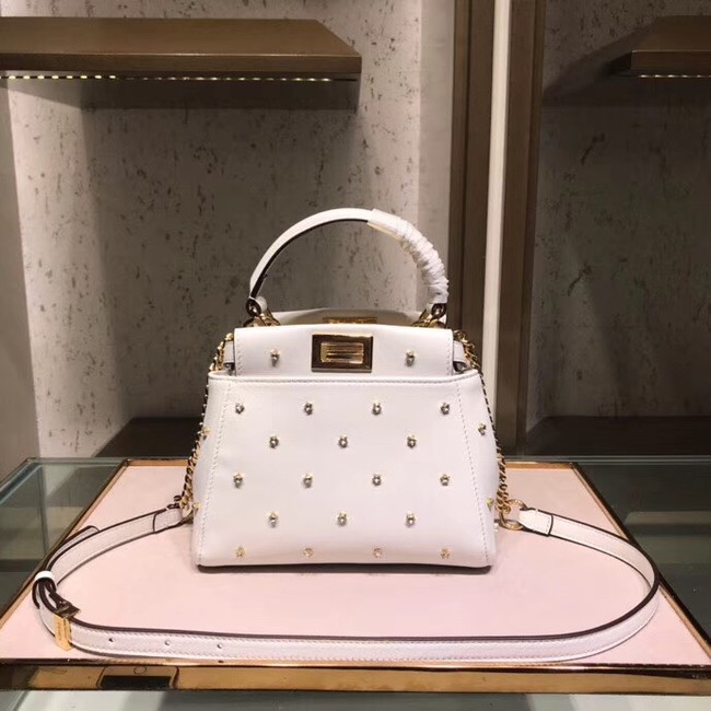 Fendi PEEKABOO XS white leather mini-bag 8BN309A