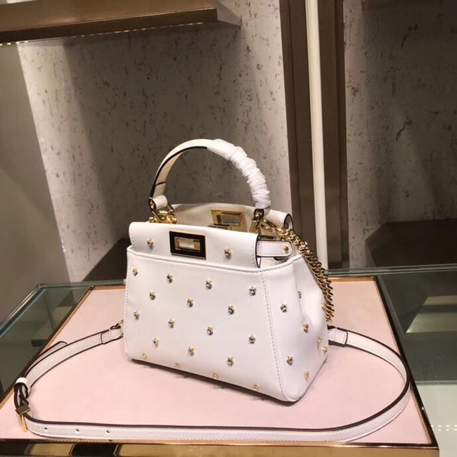 Fendi PEEKABOO XS white leather mini-bag 8BN309A