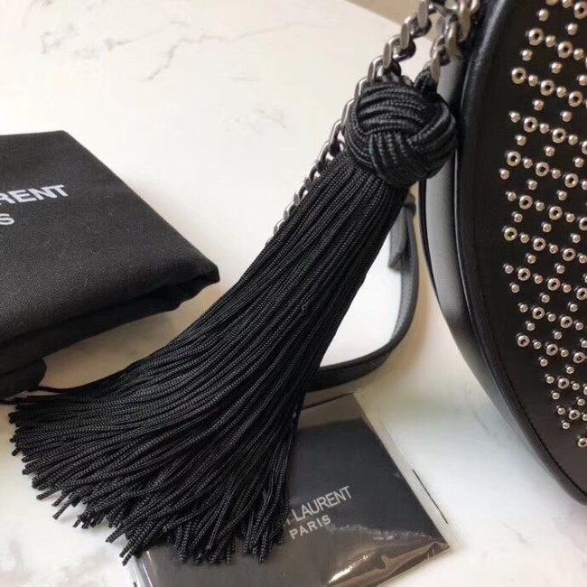 SAINT LAURENT Heart-shaped leather cross-body bag 99969 black