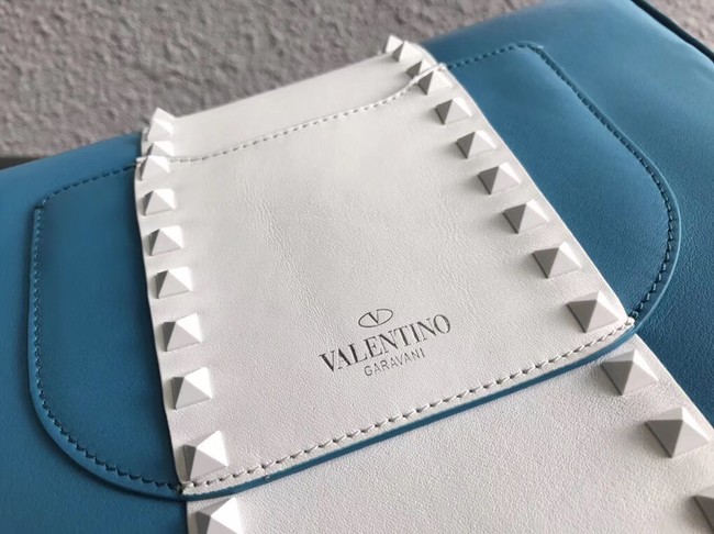 VALENTINO leather shoulder bag 0781 blue&white