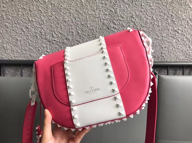 VALENTINO leather shoulder bag 0781 rose&white
