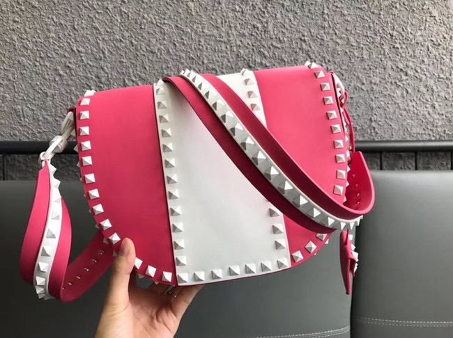 VALENTINO leather shoulder bag 0781 rose&white