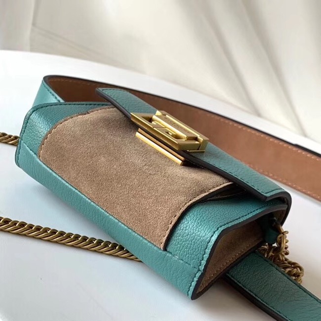 GIVENCHY GV3 leather and suede mini bumbag 1127 blue