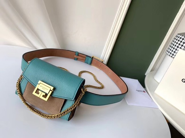 GIVENCHY GV3 leather and suede mini bumbag 1127 blue