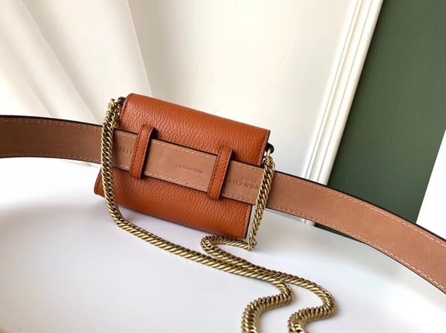 GIVENCHY GV3 leather and suede mini bumbag 1127 brown