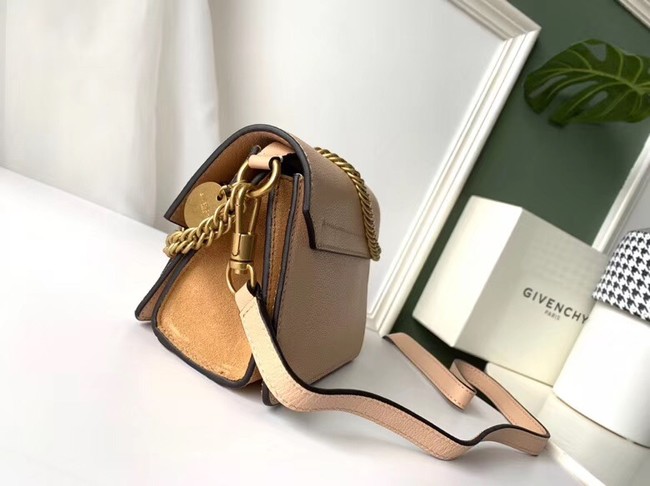 GIVENCHY GV3 leather and suede mini shoulder bag 1116 apricot