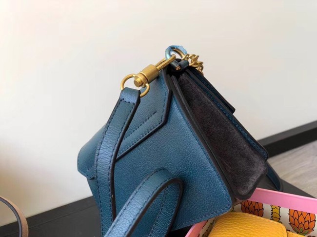 GIVENCHY GV3 leather and suede mini shoulder bag 1116 blue
